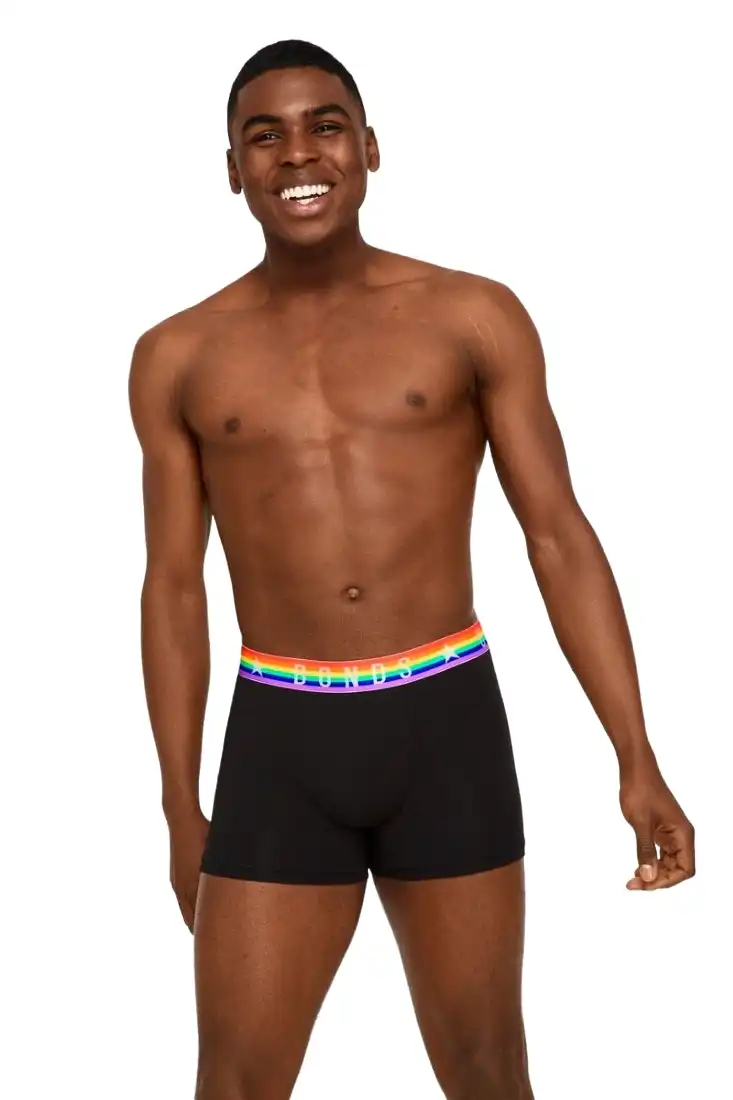 5 x Bonds Pride Originals Trunk Mens Underwear Black / Rainbow Mx89