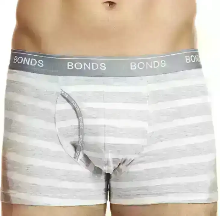 10 x Mens Bonds Striped Guyfront Trunks Underwear White/Grey Mzuqi