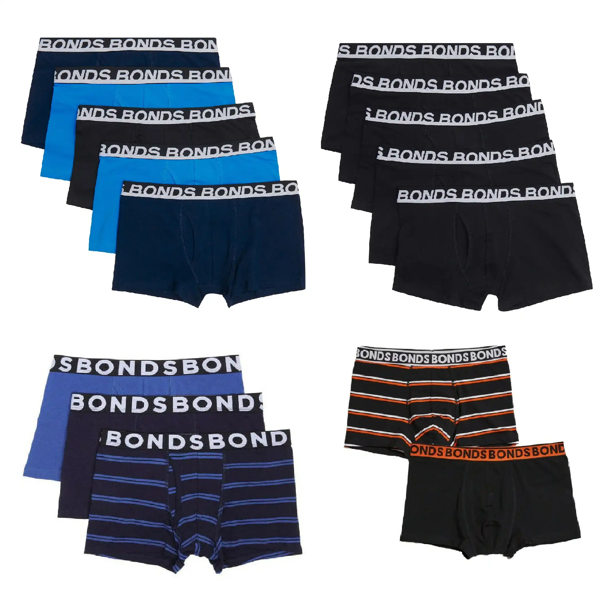 10 x Mens Bonds Everyday Trunks Briefs Boxer Assorted Underwear