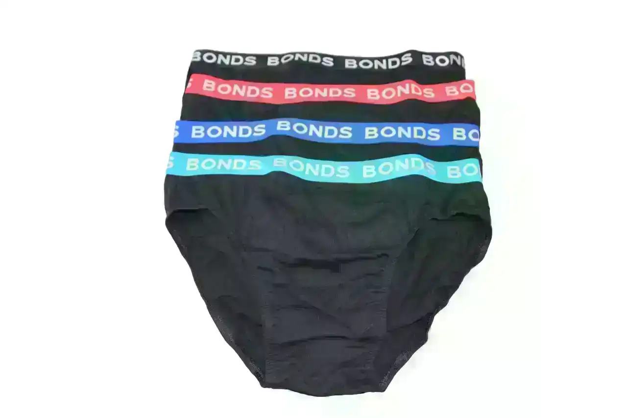 16 Pairs X Bonds Mens Hipster Briefs Black With Multicoloured Band As1