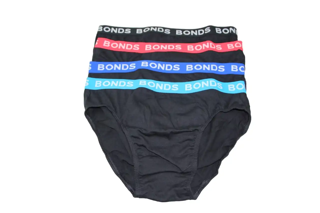 8 Pairs X Bonds Mens Hipster Briefs Black With Multicoloured Band As1