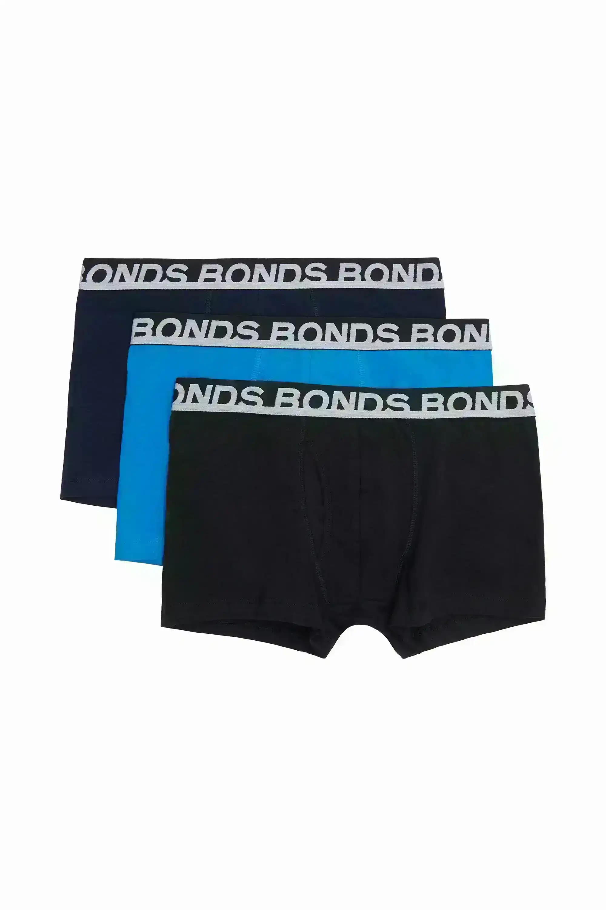 15 X Bonds Mens Everyday Trunks Underwear - Black / Navy / Blue