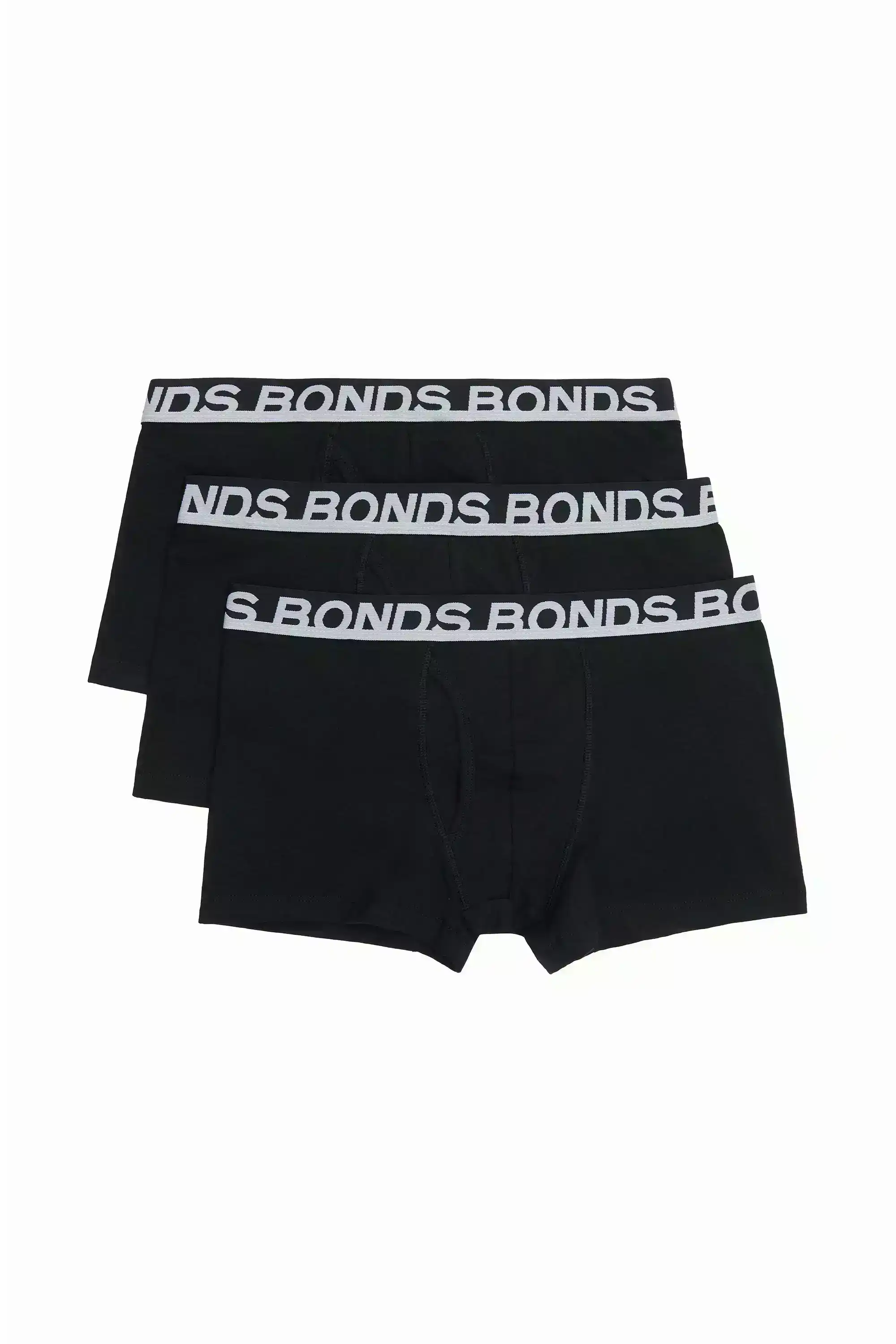 9 x Bonds Mens Everyday Trunks Underwear Black