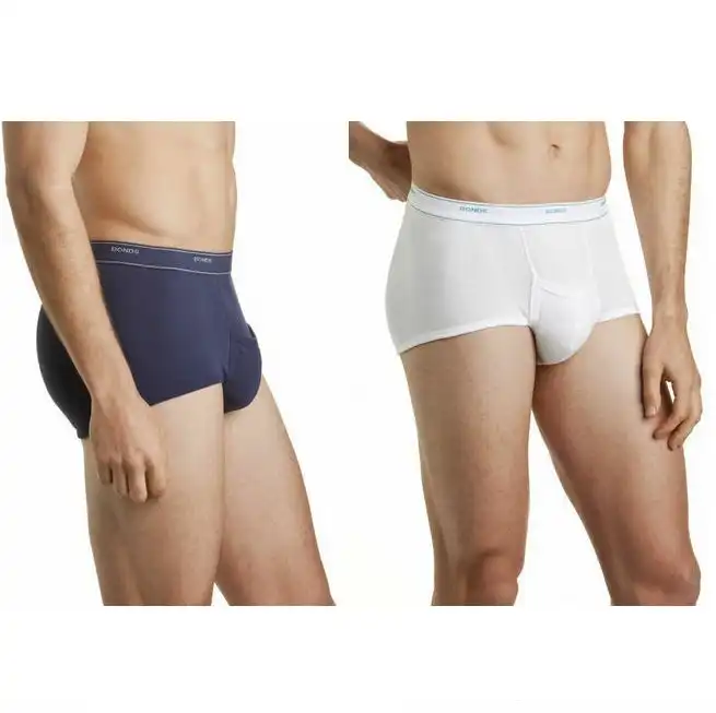 Mens Bonds White Navy 2 Pairs Cotton Briefs Support Undies Underwear
