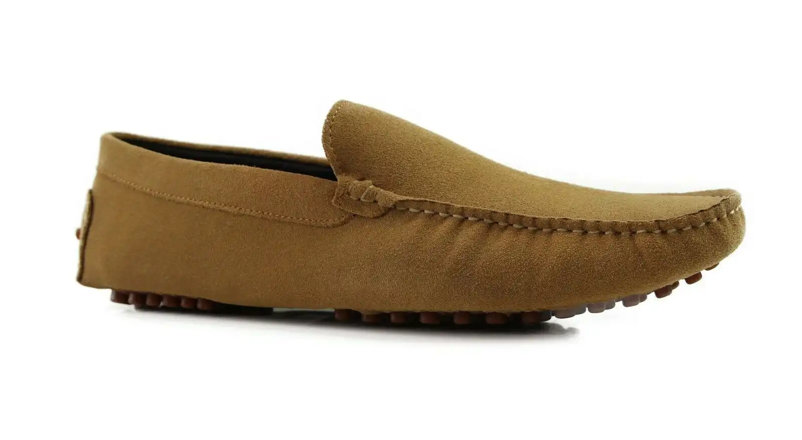 Mens Zasel Summer Boat Shoes Camel Suede Casual Slip On Deck Driving Loafers