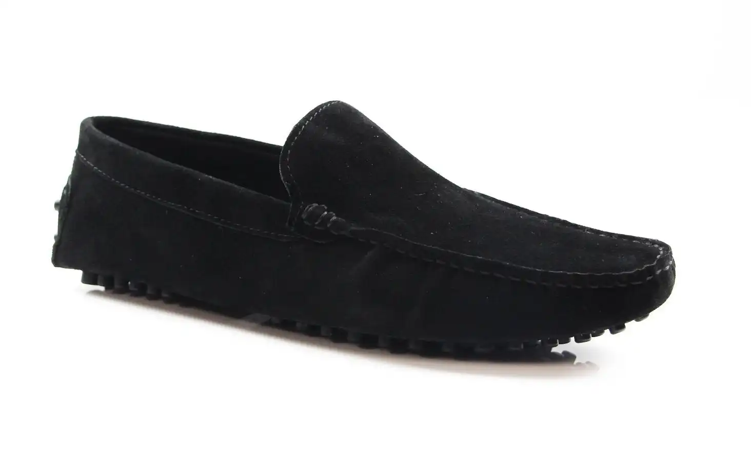 Mens Zasel Summer Slip On Black Suede Boat Shoes