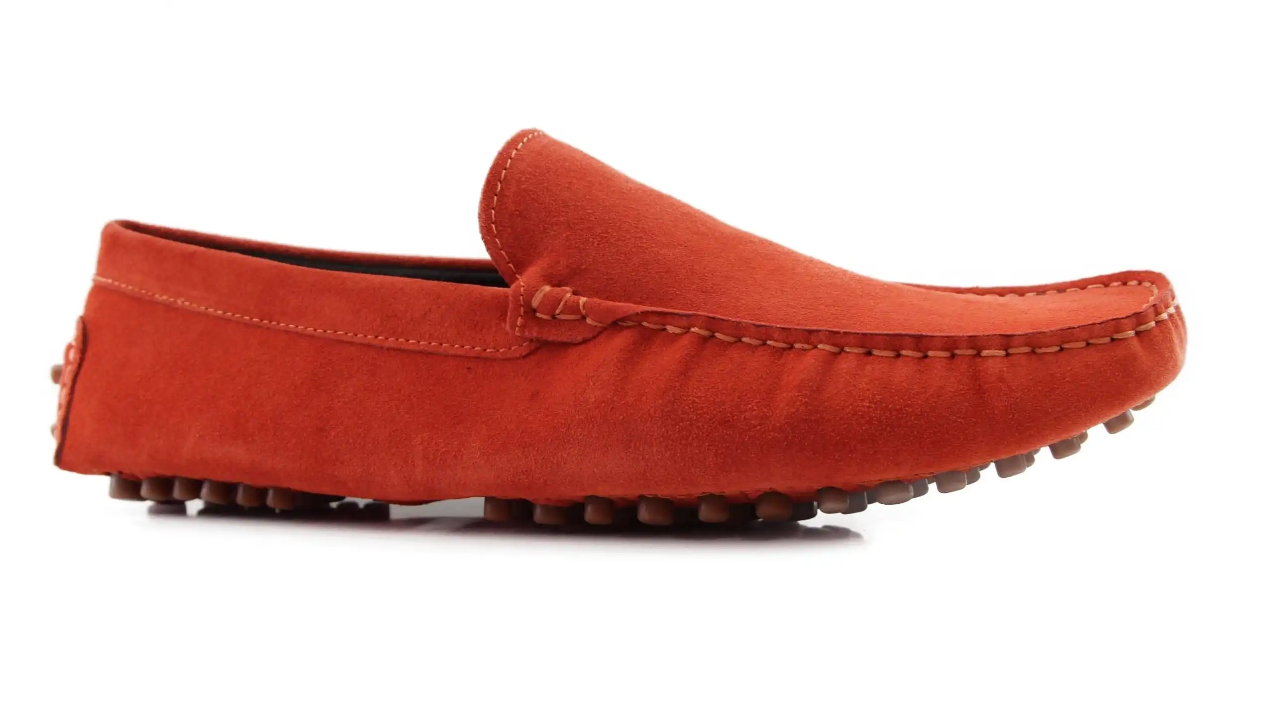 Mens Zasel Summer Slip On Orange Suede Boat Shoes