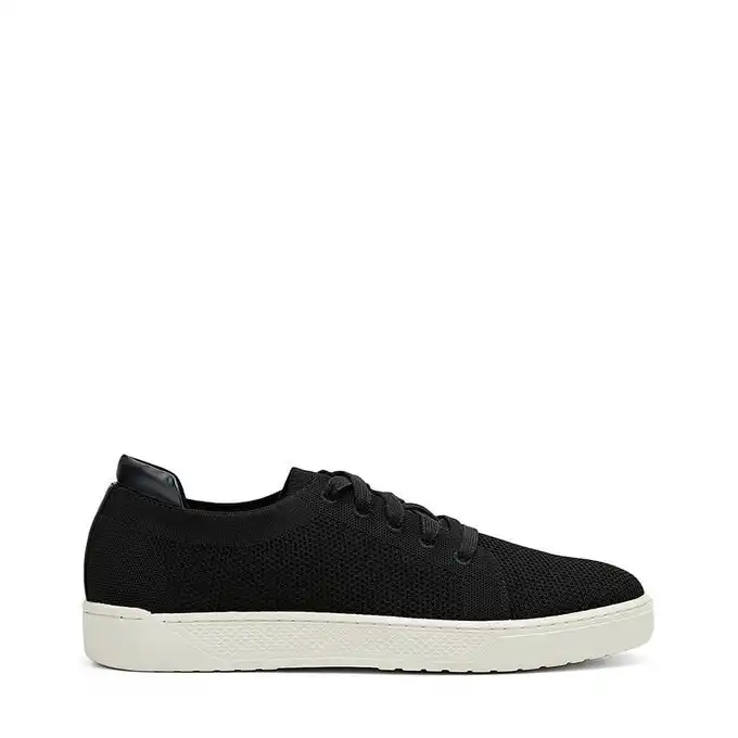 Mens Hush Puppies Allanby Black Flyknit Casual Lace Up Shoes