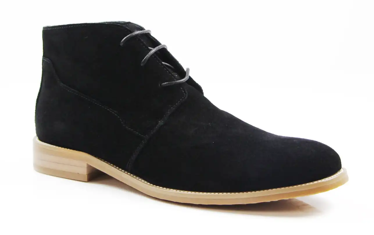 Mens Zasel Sage Boots Black Casual Suede Work Dress Casual Shoes Lace Up