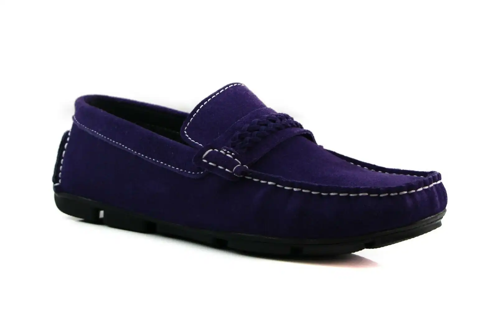 Mens Zasel Cruze Purple Suede Leather Casual Boat Deck Loafers Shoes