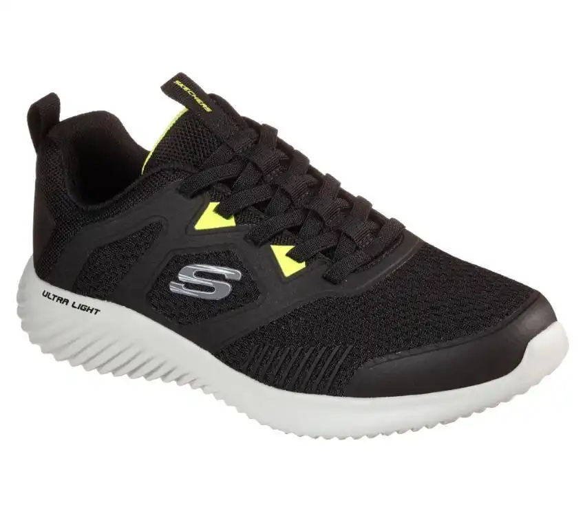 Mens Skechers Bounder - High Degree Black Lace Up Active Shoes