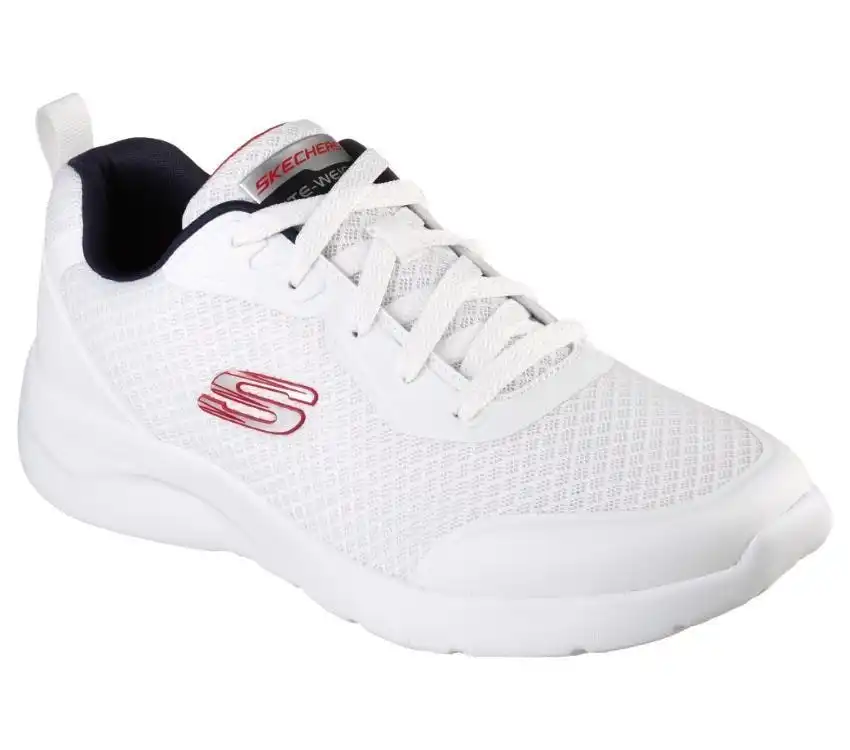 Mens Skechers Dynamight 2.0 - Full Pace White/Navy/Red Athletic Shoes
