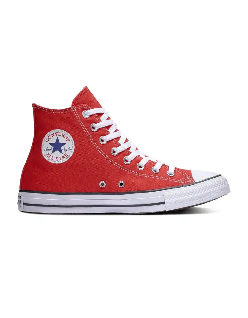 Mens Converse Chuck Taylor All Star Red Hi Top Lace Up Casual Shoe