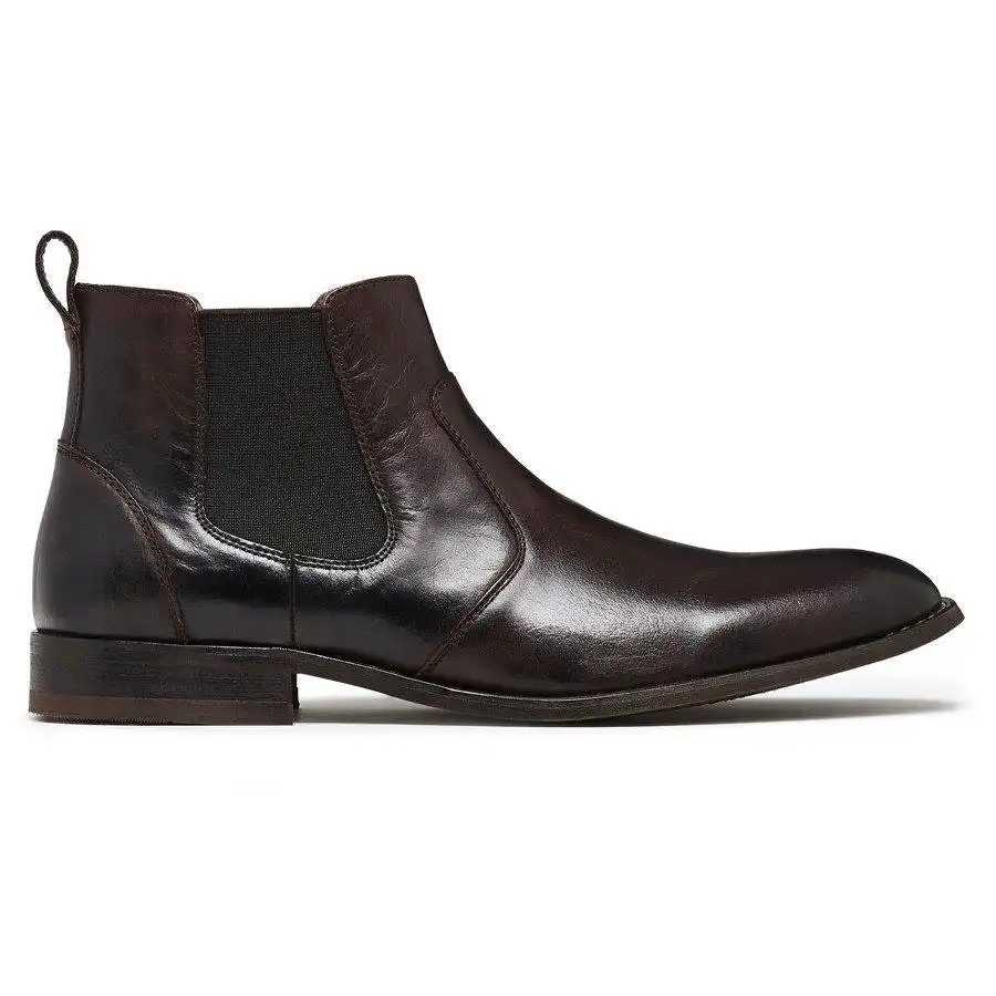 Mens Julius Marlow Harry Brown Oily Leather Boots Pull On Leather Shoes