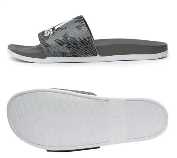 2 x Adidas Mens Grey/White Adilette Comfort Sandals Slides