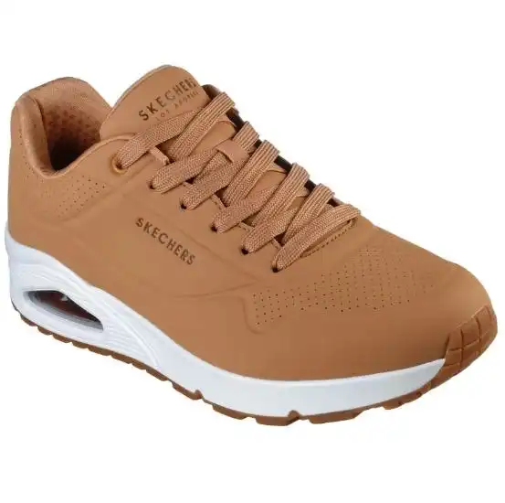 Mens Skechers Uno - Stand On Air Tan Sneaker Shoes