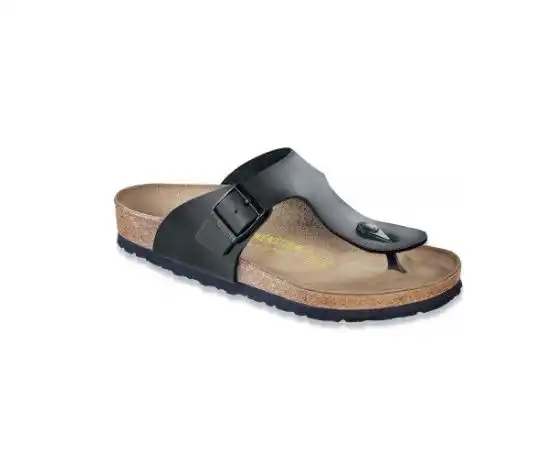 Mens Birkenstock Ramses Birko-Flor Black Slip On Sandals