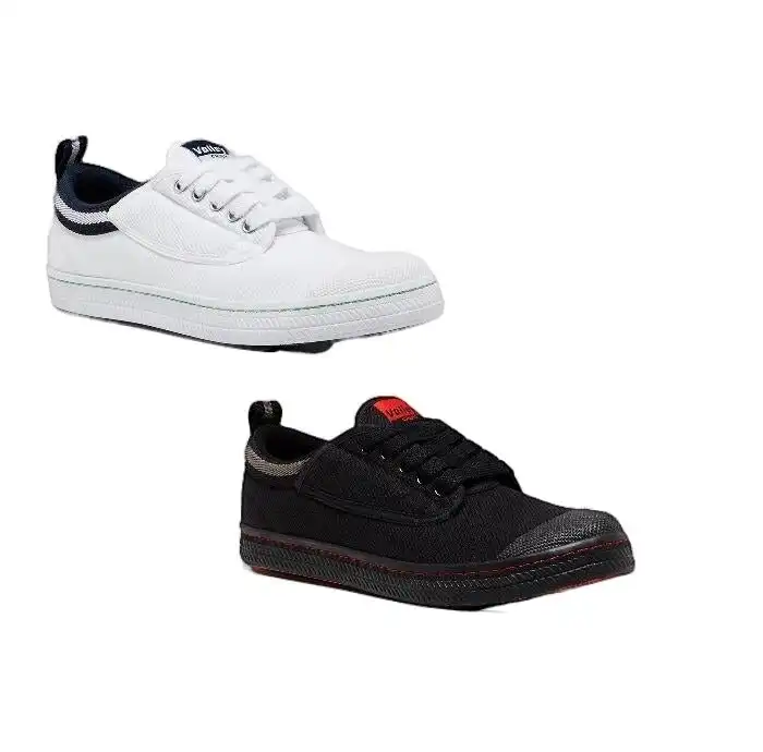 Mens Dunlop Classic Canvas Volleys Volley Sneakers Casual Shoes Black White