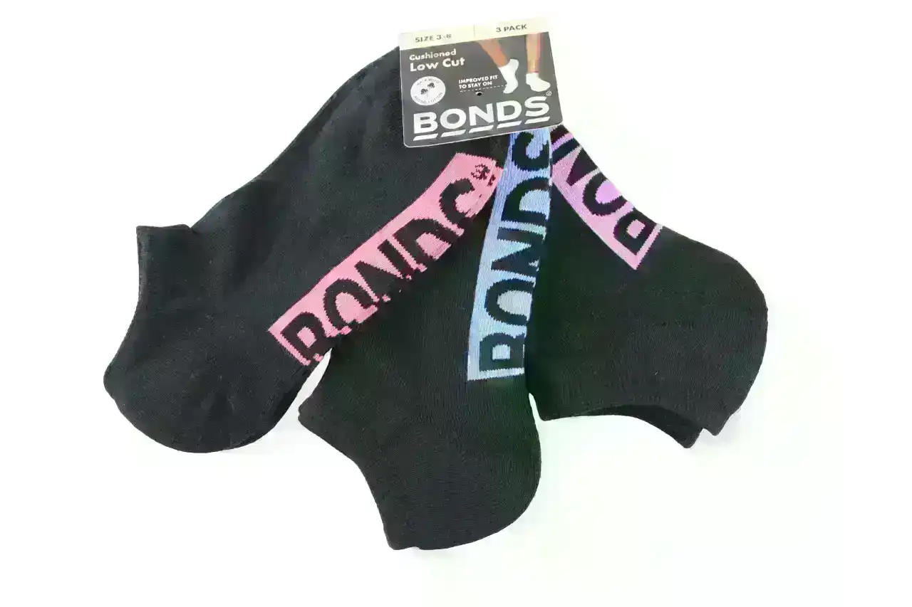 15 Pairs X Bonds Womens Cushioned Logo Low Cut Socks Black 10K