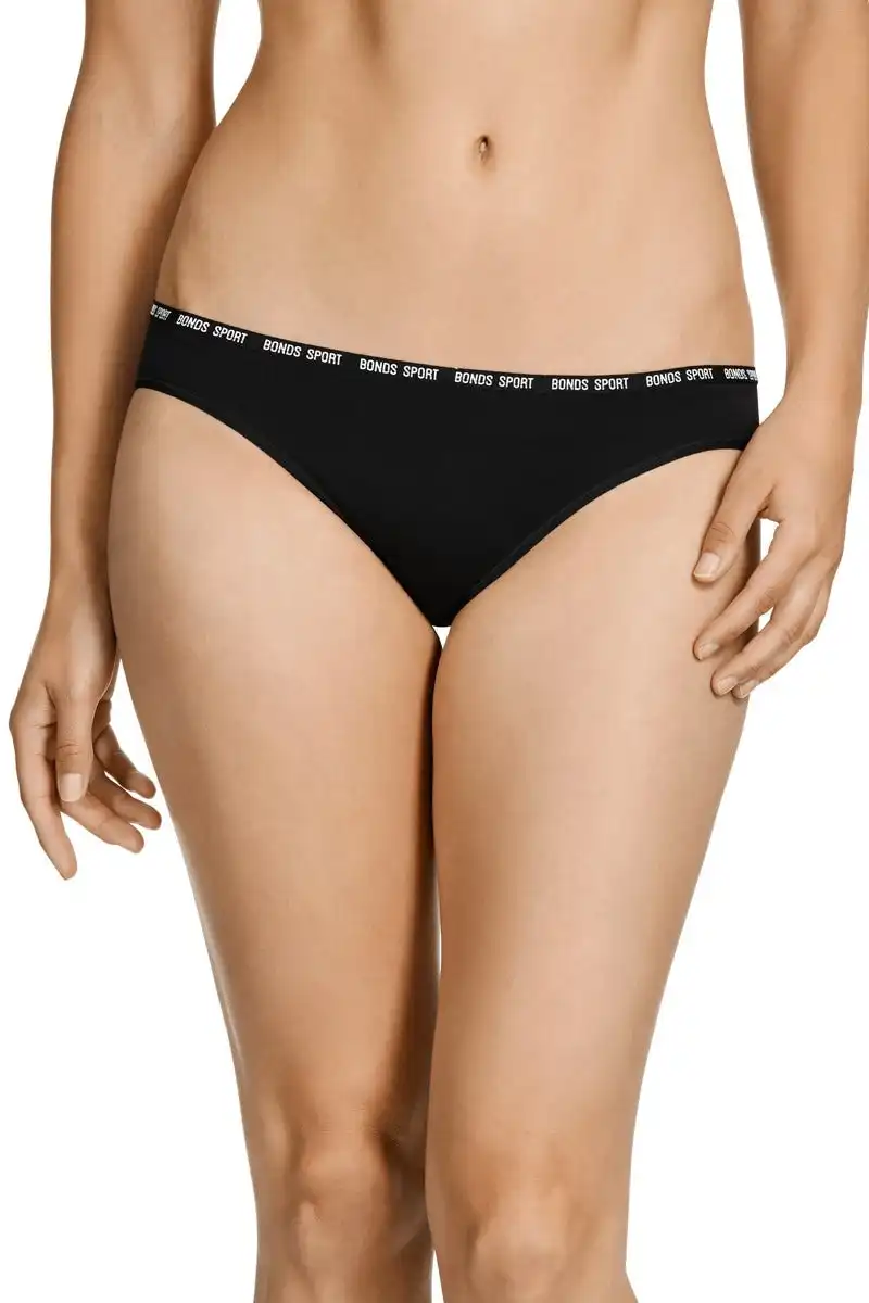 10 x Bonds Womens Active Seamless Bikini Sport Undies Underwear Black Wx84