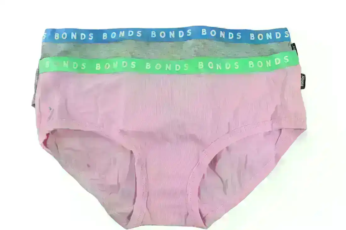 10 x Womens Bonds Hipster Bikini Cotton Ladies Underwear Grey/Pink