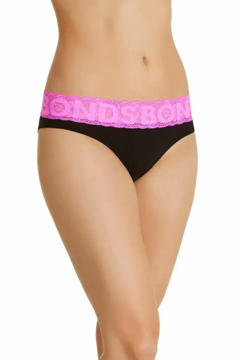 1 x Bonds Skimpini Undies Womens Ladies Skimpy Bikini Black Underwear 8-16, Australian Fashion Boutique