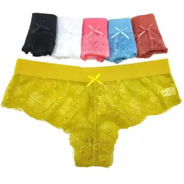 6 x Womens Nylon Briefs - Assorted Colours Underwear Undies 89421