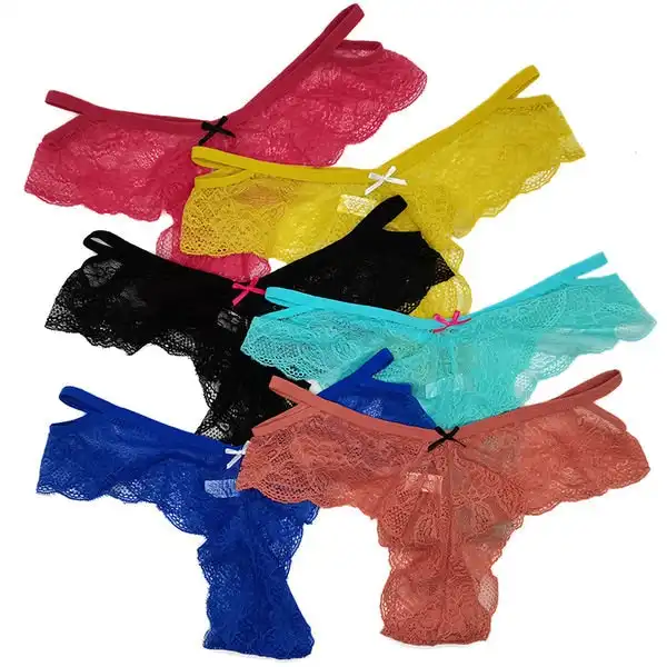 6 x Womens Sheer  Nylon / Cotton Briefs - Assorted Colours Underwear Undies 89539