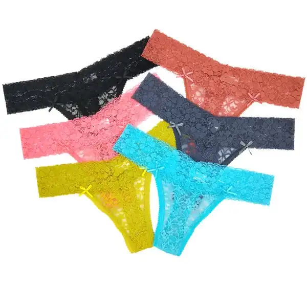 6 x Womens Sheer Nylon / Cotton Briefs - Assorted Colours Underwear Undies 87402