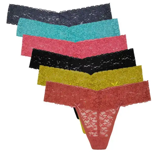 6 x Womens Sheer Nylon Briefs - Assorted Colours Underwear Undies 87420