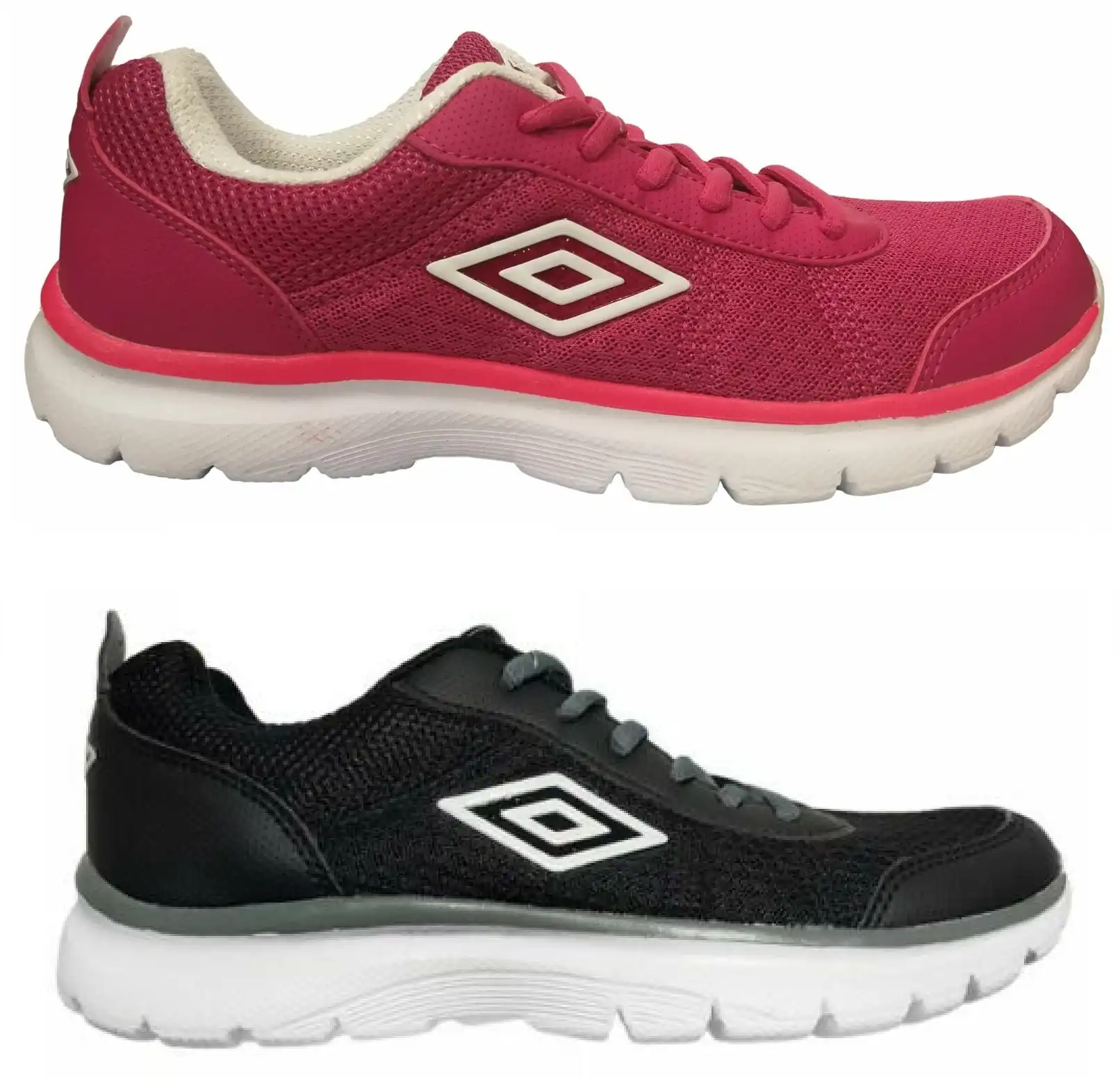 Umbro Salvador Womens Runners Running Shoes Trainers Black Pink