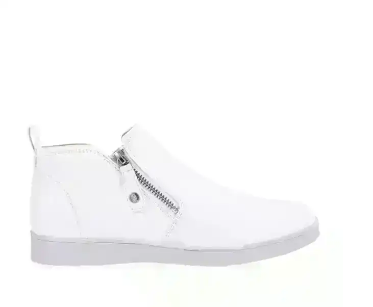 Womens Hush Puppies Maia White Sneaker Casual Leather Shoes
