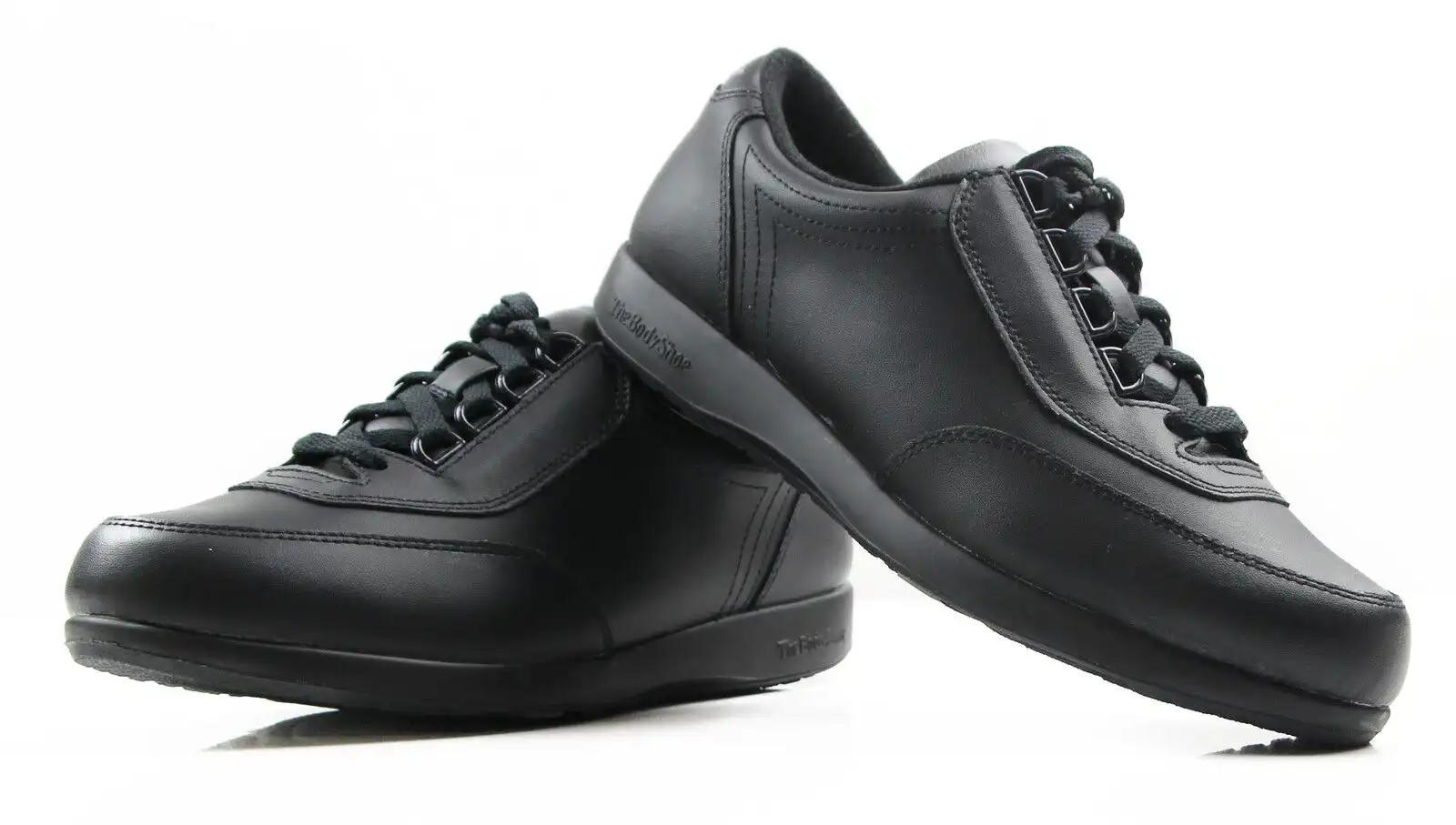 Classic Walker Hush Puppies Walking Comfortable Soft Leather Black Shoes