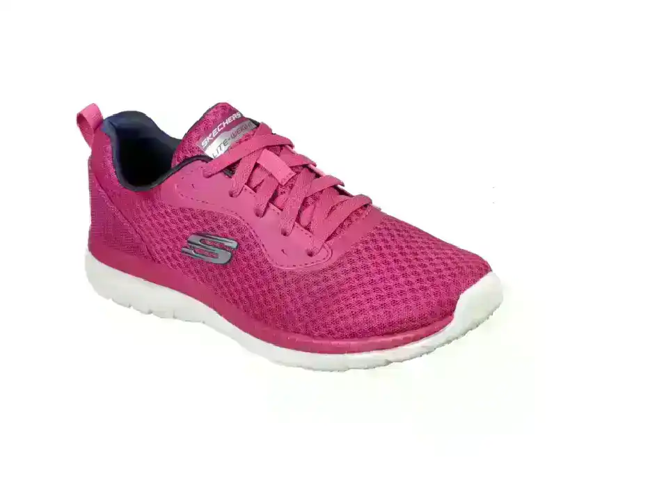Womens Skechers Bountiful Pink Navy Running Sport Shoes