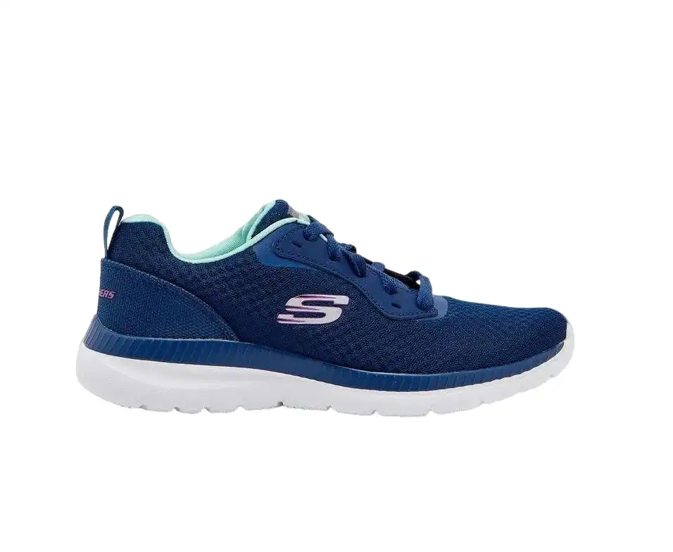Womens Skechers Bountiful Navy Light Blue Running Sport Shoes