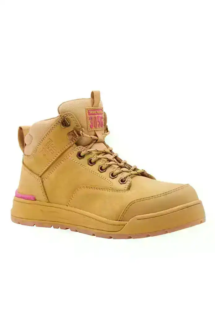 Hard Yakka 3056 Womens Safety Boots Lace Steel Cap Caps Wheat Tan Boot Shoes