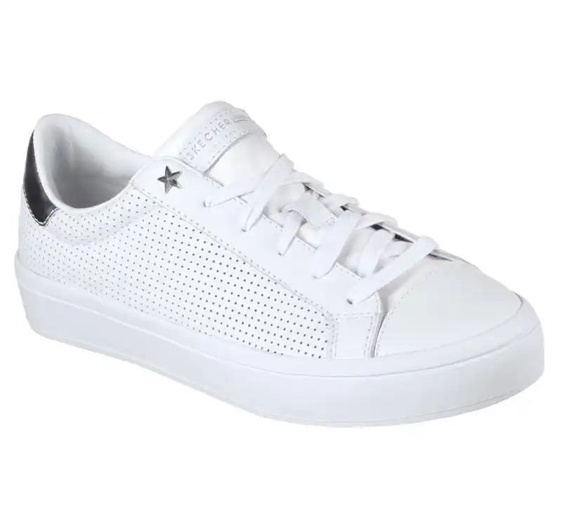 Womens Skechers Hi-Lites Perf-Ect White Lace Up Sport Shoes