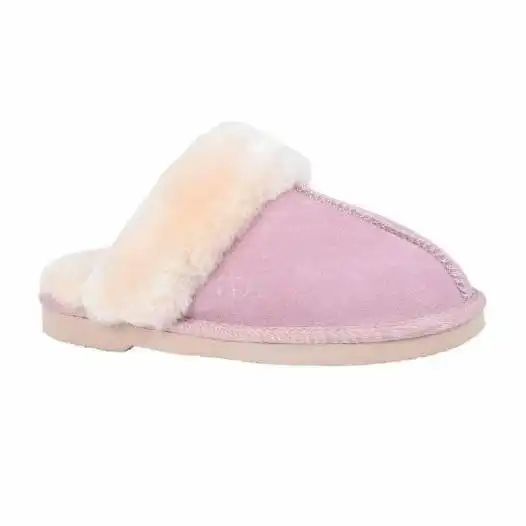 Ugg Slip On Suede Womens Leather Sheepskin Grosby Doe Light Pink Shoes Slippers