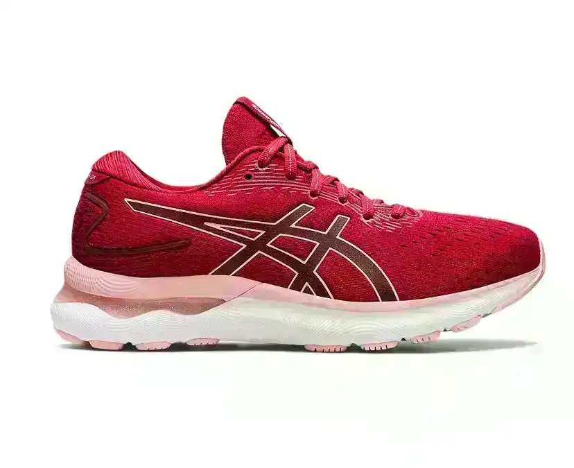 Womens Asics Gel-Nimbus 24 Cranberry/ Frosted Rose Athletic Running Shoes