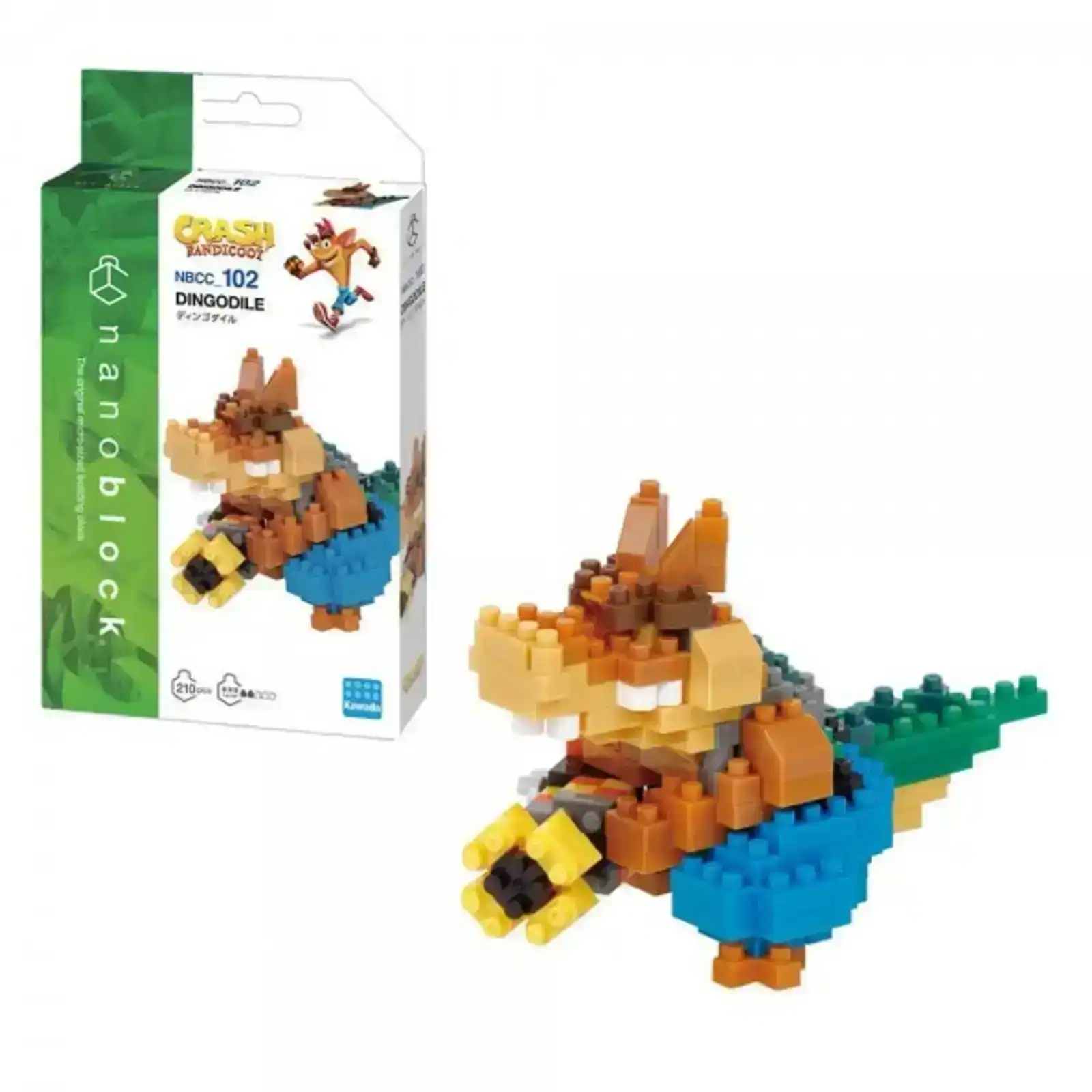 Nanoblock Crash Bandicoot Dingodile Interlocking Building Blocks Character 210pc
