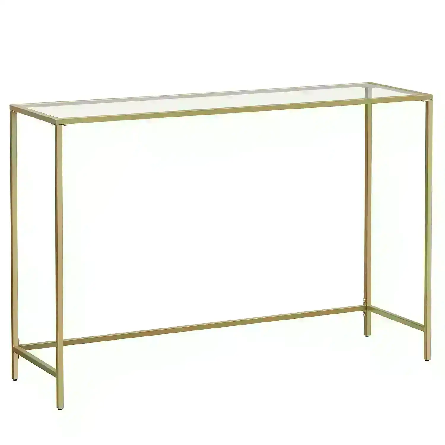 VASAGLE Console Table Tempered Glass Gold