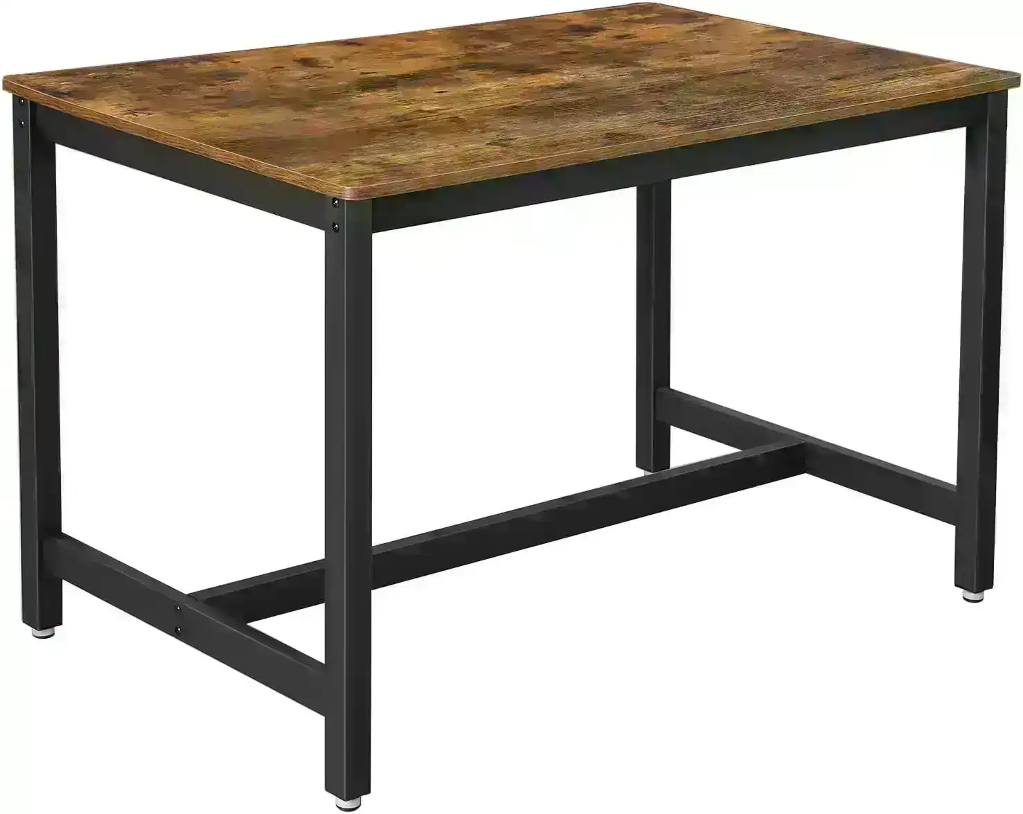 VASAGLE Dining Kitchen Table Solid Metal Frame Furniture Rustic Brown and Black