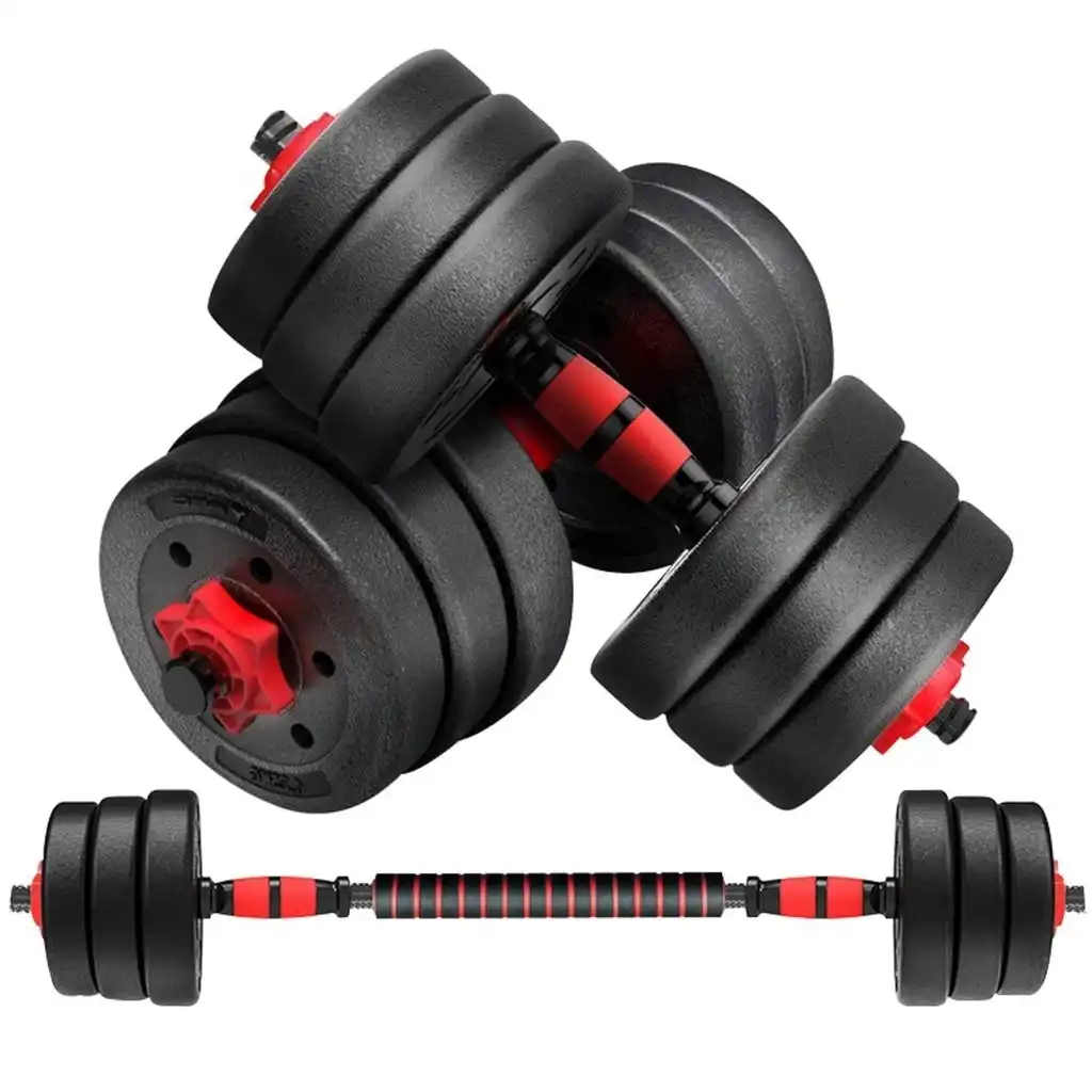 Verpeak 20KG Adjustable Rubber Dumbbell Home Gym Equipment Fitness Training