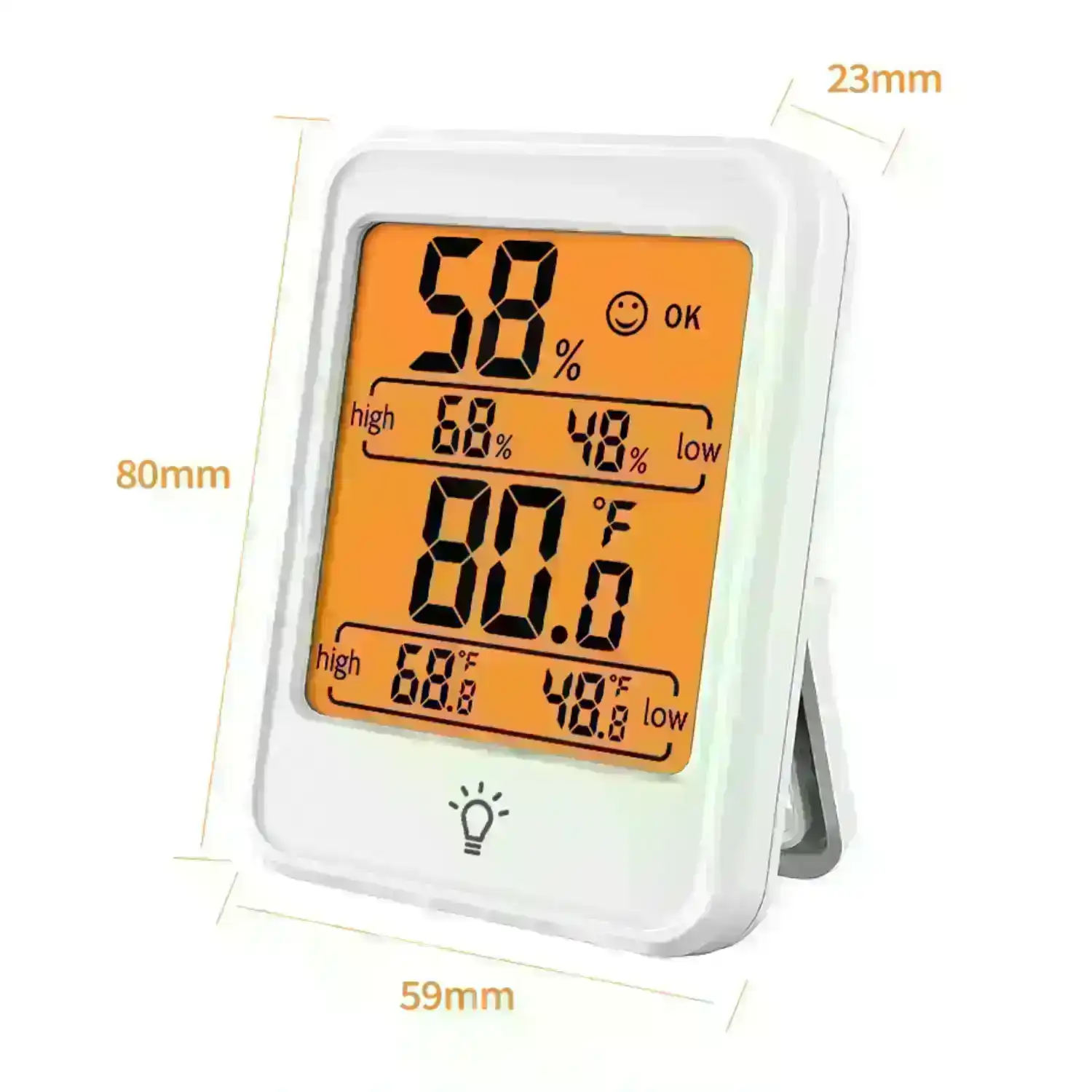 Gominimo 10 Seconds Refresh Rate Thermo Hygrometer No Backlight White