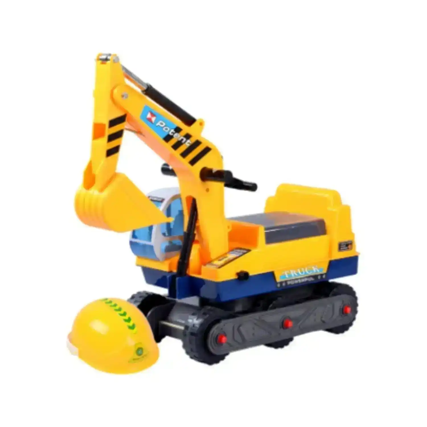 Gominimo Kids Pretend Ride on Sand Excavator Construction Toy Car with Helmet