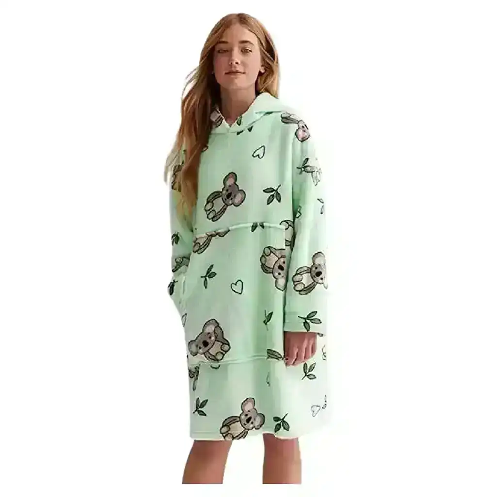 Gominimo Hoodie Blanket (Kids Koala Bear Green) GO-HB-138-AYS