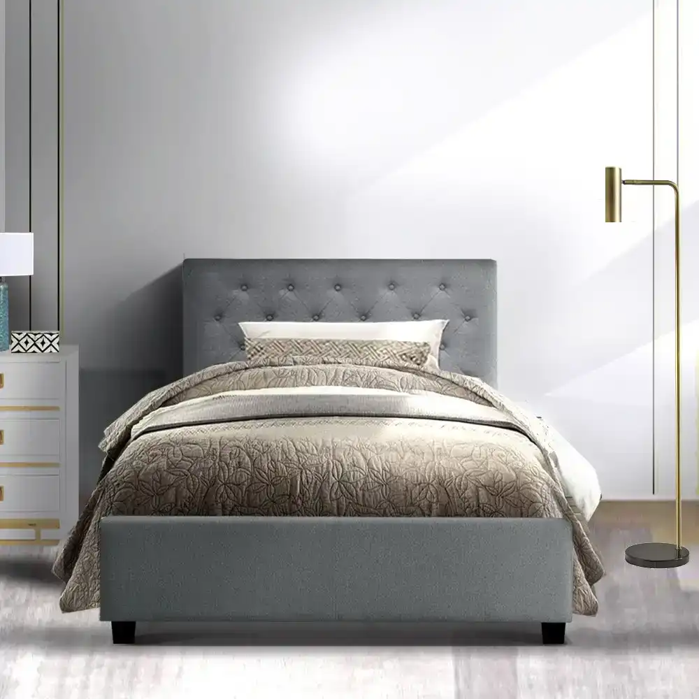 Artiss Bed Frame King Single Size Gas Lift Grey Vila