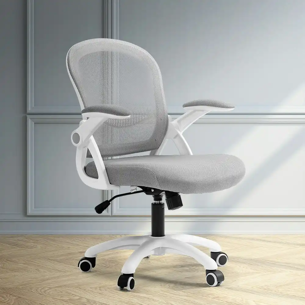 Artiss Mesh Office Chair Chairs Mid Back Grey