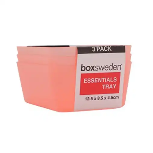 3pc Boxsweden 12.5cm Essentials Tray Storage/Organiser Home/Kitchen Assorted