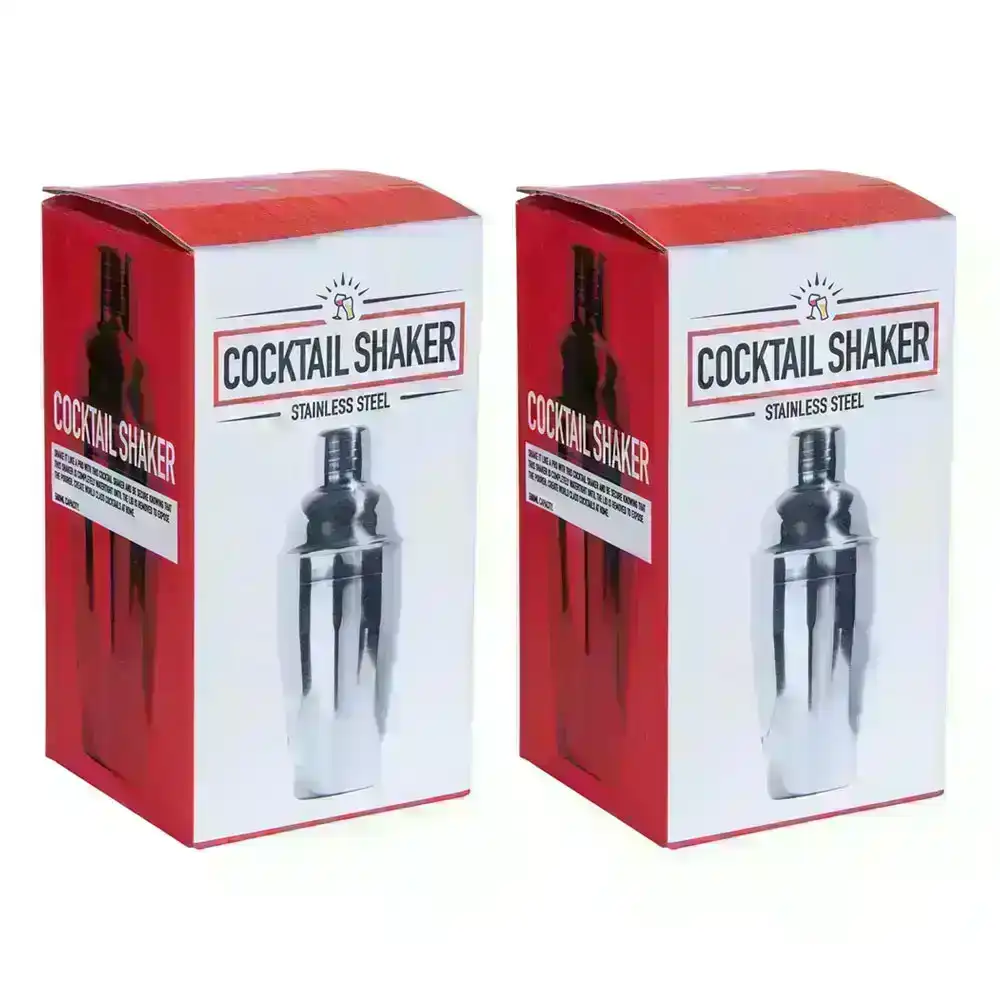 2PK Stainless Steel 500ml Cocktail/Martini Shaker Bartender Barware Mixer/Maker